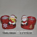 Santa shape ceramic tealight holder for christmas holiday